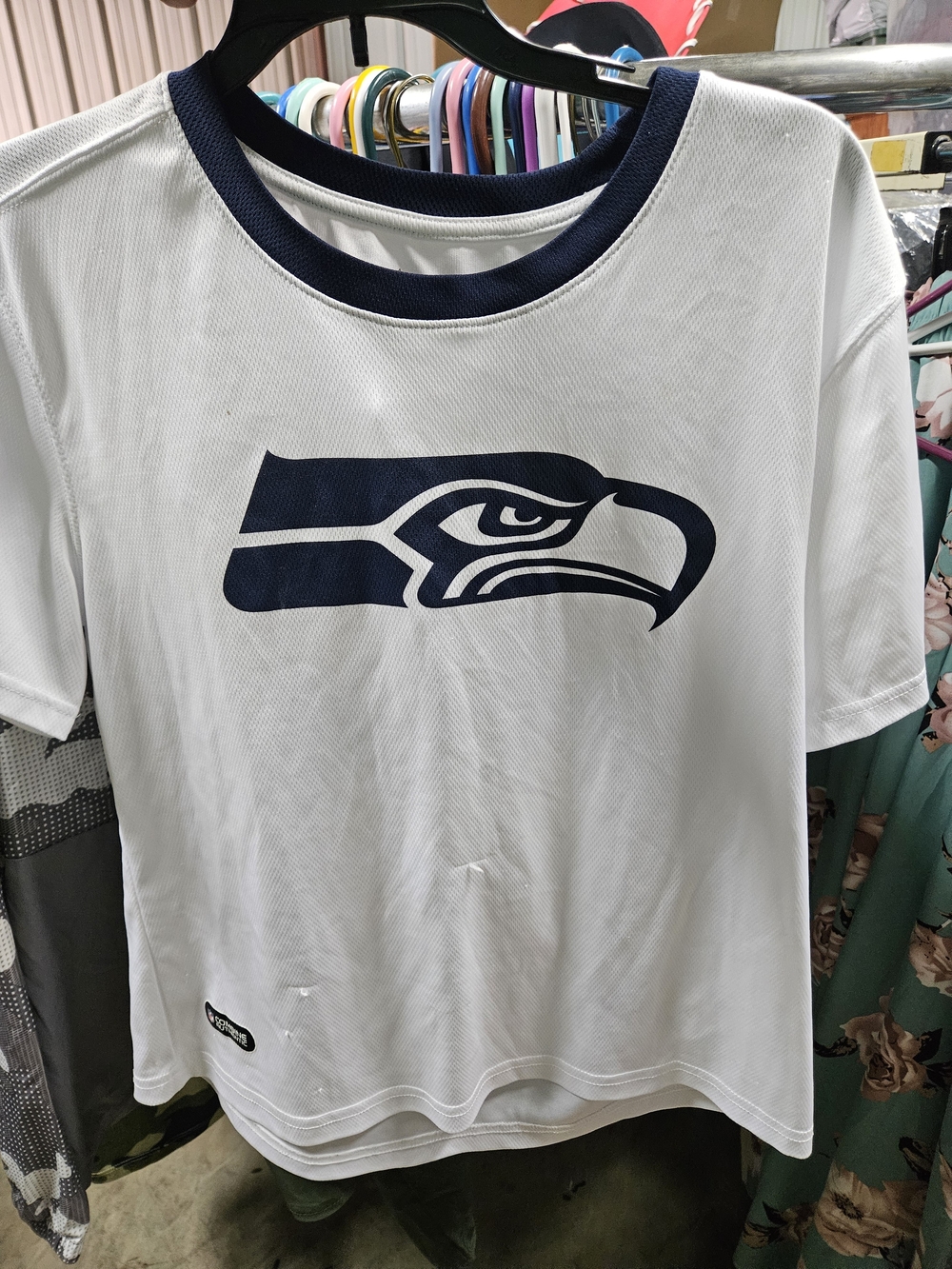 NFL White Tee with Navy Combine Authentic Patch